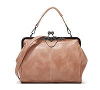 FANDARE Women Handbags Elegant Shoulder Bags Crossbody Clutch Purse Top-handle Bag Waterproof PU Leather for Shopping Travel Office Business Messenger Bag Apricot