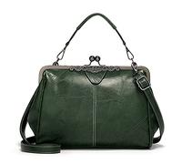 FANDARE Women Handbags Elegant Shoulder Bags Crossbody Clutch Purse Top-handle Bag Waterproof PU Leather for Shopping Travel Office Business Messenger Bag Green
