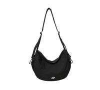 FANDARE Women Men Nylon Large Capacity Adjustable Strap Shoulder Bag Dumpling Handbag Cross Body Purses Slouchy Sling Hobo Bag for Work shopping Black