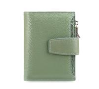 FANDARE Women Short PU Leather Wallet RFID Blocking Small Purse Multi Card Slots ID Window Coin Zipper Pocket Ladies Compact Bifold Wallet for Daily Travel Shopping Work Light Green