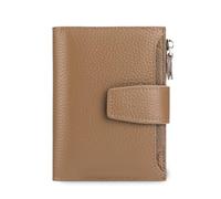 FANDARE Women Short PU Leather Wallet RFID Blocking Small Purse Multi Card Slots ID Window Coin Zipper Pocket Ladies Compact Bifold Wallet for Daily Travel Shopping Work Apricot Yellow