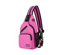 FANDARE Women Sling Bag Small Backpack with Earphone Hole Shoulder Crossbody Backpack Girl Chest Bag Lady Multi-Function Shoulder Bag Sport Gym Outdoor Daypacks Durable Polyester Purple