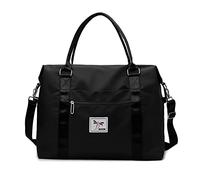 FANDARE Women Travel Bags Weekender Carry on for Women Sports Gym Bag Men Workout Handbag Sports Travel Duffel Bag Overnight Duffle Bags Swim Hospital Shoulder Crossbody Bag Black