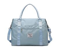 FANDARE Women Travel Bags Weekender Carry on for Women Sports Gym Bag Men Workout Handbag Sports Travel Duffel Bag Overnight Duffle Bags Swim Hospital Shoulder Crossbody Bag Sky Blue
