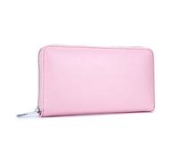 FANDARE Women Wallet with RFID Blocking Genuine Leather Long Wallet Ladies Purses Credit Card Holder Large Capacity Clutch Bag Money Organizers with 36* Card Slots Pink