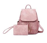 FANDARE Women's Backpacks Casual Daypack PU Leather Lightweight Waterproof Ladies Rucksack Handbags Travel Bag School Bags Fashion Casual Backpacks Purse Multipurpose Shoulder Bag Pink