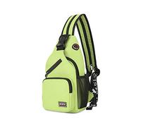 FANDARE Women's Chest Bag Small Backpack with Headphone Hole Sling Bag Girls Shoulder Bag Crossbody Shoulder Bag Travel Hiking Sports Daypack Durable Polyester, Light Green A, L, Fashionable