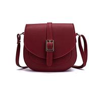 FANDARE Womens Crossbody Bag Ladies Shoulder Saddle Bag Small Satchel Bag Waterproof PU Leather Messenger Bag for Travel Evening Party Wedding Red