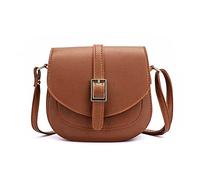 FANDARE Womens Crossbody Bag Ladies Shoulder Saddle Bag Small Satchel Bag Waterproof PU Leather Messenger Bag for Travel Evening Party Wedding Brown