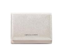 FANDARE Women's Elegant Evening Clutch Bag Sparkling Pearlised Wallet with 7 Card Slots Leather Ladies Purse Bi-fold Wallets for Formal Events Wedding Party Date Night Cocktail Clutch Beige White