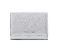 FANDARE Women's Elegant Evening Clutch Bag Sparkling Pearlised Wallet with 7 Card Slots Leather Ladies Purse Bi-fold Wallets for Formal Events Wedding Party Date Night Cocktail Clutch Silver