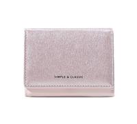 FANDARE Women's Elegant Evening Clutch Bag Sparkling Pearlised Wallet with 7 Card Slots Leather Ladies Purse Bi-fold Wallets for Formal Events Wedding Party Date Night Cocktail Clutch Pink