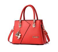 FANDARE Womens Multi Pocket Handbag Top-Handle Bags Shoulder Bag PU Leather Crossbody Bag Waterproof Messenger Bag for Work Travel Office Party Shopping Red