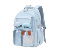 FANDARE Womens Waterproof Backpack for School Ultra Lightweight College Rucksack with Luggage Trolley Strap & Pencil Case Included Large Capacity Casual Daypack for Teen Girls Blue