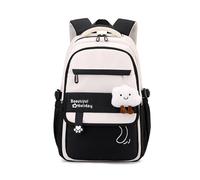 FANDARE Youthful Casual Backpack Girls Back to School Daypack Teen Boys Boobag High Middle Student Eye-Catching Daily College Travel Backpacks for Travel Outdoor Urban Versatile Knapsack Black