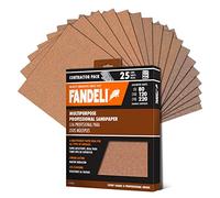 Fandeli | Multi-Purpose Sanding Paper | Assorted Grits (80,120,220) | 25 Sheets of 23 x 28 cm | Perfect for Sanding Metal and Sanding Wood | Hand Sanding | Orbital Sanders