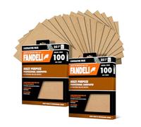 Fandeli | Multi-Purpose Sandpaper | 100 Grit | 50 Sheets of 9'' x 11'' | Ideal for Sanding Metal, Untreated Wood and Painted Surfaces | Sandpaper Sheets | Sandpaper Grit.
