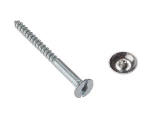 Fandf 10MS114CP Mirror Screw - Zinc Plated 1 1/4in X 8 (Bag Of 10)