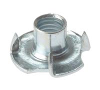 F&F Pronged T Nuts ZP M6 - Bag of 10 - Silver