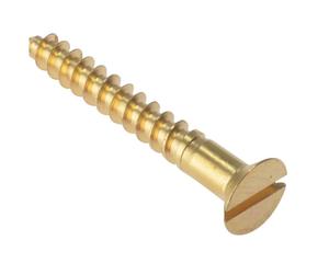 Fandf CSK128BR Wood Screw - Countersunk Head - Solid Brass 1/2in X 8 (Box Of 200)