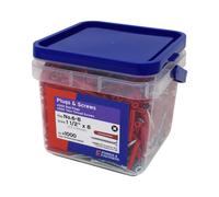 Fandf Expansion Wall Plug & Screw Kit Plug: No.6-8; Screw: 1 1/2in x 8 FFEXPCSK1128ZP (Tub 1000pc)
