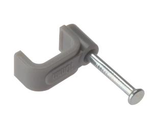 Fandf FCC6G Cable Clips - Flat - Grey 6.00Mm (Box Of 100)