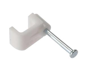 Fandf FCCBW Cable Clips - Flat - White Bellwire (Box Of 100)