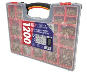 Fandf OPMPS1200Y Multi-Purpose Woodscrew - Organiser Pro 1200 Assorted (Kit Of 1200Pc)