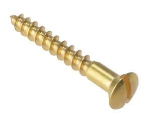 Fandf RAH1128BR Wood Screw - Raised Head - Solid Brass 1 1/2in X 8 (Box Of 200)
