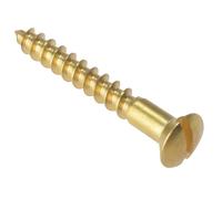 Fandf RAH18BR Wood Screw - Raised Head - Solid Brass 1in X 8 (Box Of 200)