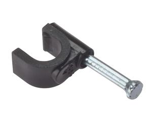 Fandf RCC67B Cable Clips - Round For Coaxial Cable - Black 6-7Mm (Box Of 100)