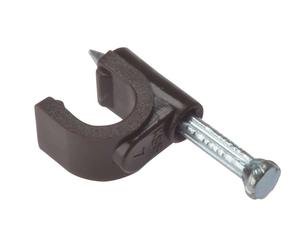 Fandf RCC67BR Cable Clips - Round For Coaxial Cable - Brown 6-7Mm (Box Of 100)