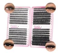 FANDIQ Cluster Lashes Fluffy Individual Eyelashes 624pcs D Curl Individual Cluster Eyelashes 40D+50D+60D+80D Thick Volume Eyelash Clusters Natural Look Russian Lash Extensions for DIY at Home(C02)