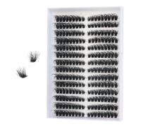 FANDIQ Fluffy Individual Cluster Eyelashes 252PCS 8-16MM Natural Cat Eye Lashes Left&Right Fox Eye Lashes Clusters for Beginners(80D)