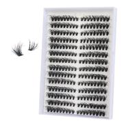 FANDIQ Fluffy Individual Eyelashes Cat Eye Cluster Lashes 252PCS Fluffy Individual Cluster Eyelashes 8-16MM Natural Cluster Lashes Left&Right Fox Eye Lashes Clusters for Beginners(40D)