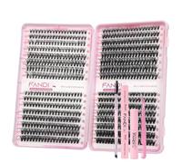FANDIQ Fluffy Individual Eyelashes Kit 30+40+50+60D Clusters Lashes Kit 640PCS Eyelash Clusters Thick Tatti Lashes Russian Strip D Curl DIY Lash Kit with Lash Bond and Remover Tweezers Brush(C01 KIT)