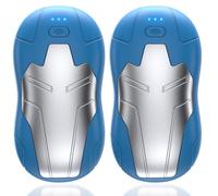 FANDLISS 10000mAh Rechargeable Hand Warmers 2 Pack, 2025 Latest Split Double-sided Heating Electric Magnetic Handwarmers, 3 Heating Modes Heater, Suitable for Outdoor/Travel/Camping/Gifts,BlueSilver