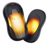 FANDLISS Rechargeable Hand Warmers 2 Pack, 2024 Latest Split Double-sided Heating, 10000mAh Portable, Suitable for Outdoor/Travel/Camping/Gifts, BlackSilver