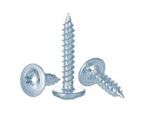 FandWay 100Pcs Wafer Head Self Tapping Screws,M4.2x32mm Wood Screws,Modified Truss Head Self Drilling Screw,Blue Zinc Coated Sheet Metal Screw for Aluminum WoodWork Plastics.
