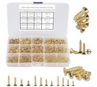 FandWay 1200Pcs Self Tapping Screws Kit,M2 M2.5 M3 Small Wood Screws Assortment,Countersunk Head Self Drilling Screw,Flat Head Sheet Metal Screw Phillips/Cross Drive for DIY Woodwork Repairs.