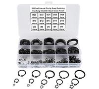 FandWay 320Pcs 15-Sizes 65Mn Steel External Circlips Snap Retaining Rings,C-Clip Retaining Clip Ring Assortment Set,M4-M28