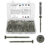 FandWay 4.2x32mm Deck Screws 100Pcs,Torx Drive Wood Screws, Flat/Countersunk Head Screw,Rust Resistant epoxy Coated, Green, T25 Star Bit.
