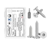 FandWay 50Pcs Torx Self Tapping Screws 304 Stainless Steel, M4x10mm Wood Screws,Torx Security Anti-Theft Screw,Flat Head Self Drilling Sheet Metal Screw Star Drive for DIY Wood Repairs.