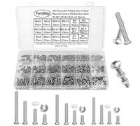 FandWay 900Pcs Bolts and Nuts Set,M2 M2.5 M3 Pan Head Machine Screws DIN 7985,Cross Round Head Screws,304 Stainless Steel Bolts and Washers Set Phillips Drive Fully Threaded With Storage Box.