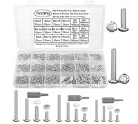 FandWay 900Pcs Bolts and Nuts Set,M2 M2.5 M3 Torx Button Head Machine Screws,Pan Head Torx Screws,304 Stainless Steel Bolts and Washers Set Fully Threaded With T6 T8 T10 Wrench.