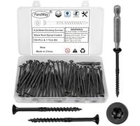 FandWay Pack of 100 Wood Screws Torx 4.2 x 38 mm Chipboard Screws Black Epoxy Countersunk Screws Roof Construction Screws Patio Screws Universal Screws with T25 Torx Drive