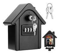 Faneam Key Safe - Wall Mounted 4 Digit Combination Lock Box, Police Approved, Waterproof Outdoor Key Box for Home, Garage, School, Office