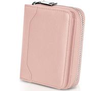 Faneam Men's Wallet RFID Blocking, Genuine Leather Card Holder with 16 Card Slots, Ladies Purse with Banknote Compartment & ID Window, Compact Security Women's Small Purse with Gift Box