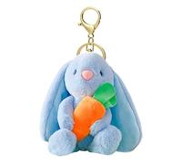 fanelod Bunny Keychain, Fuzzy Bunny Keychain Easter Stuffed Animal Holding Carrot, Bunny Plush Keychain, Small Soft Plush Keychains Bag Charm for Backpacks, Sofa Bed Car Interior Decor
