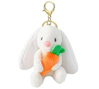 fanelod Bunny Keychain, Fuzzy Bunny Keychain Easter Stuffed Animal Holding Carrot, Bunny Plush Keychain, Small Soft Plush Keychains Bag Charm for Backpacks, Sofa Bed Car Interior Decor